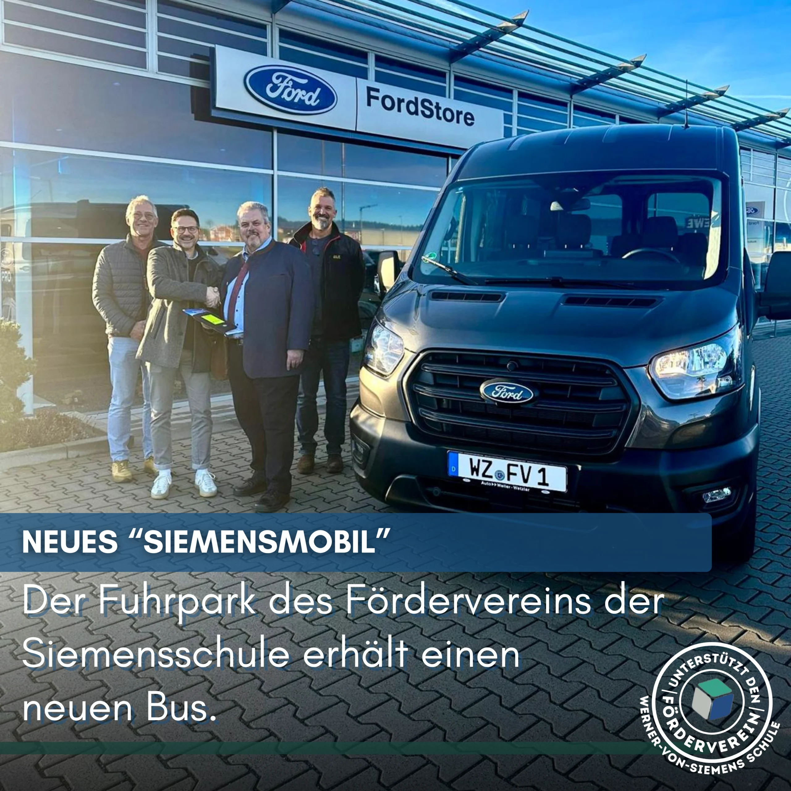 Siemensmobil - Der Fuhrpark des Fördervereins der Siemensschule erhält einen neuen Bus.